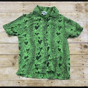 HOLIDAY by Emma Mulholland Green Snake Print Bowling Shirt XS